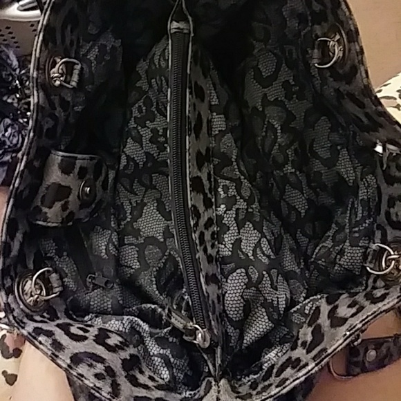 ❄Lrg Grey Leopard Tote Bag - Picture 2 of 8